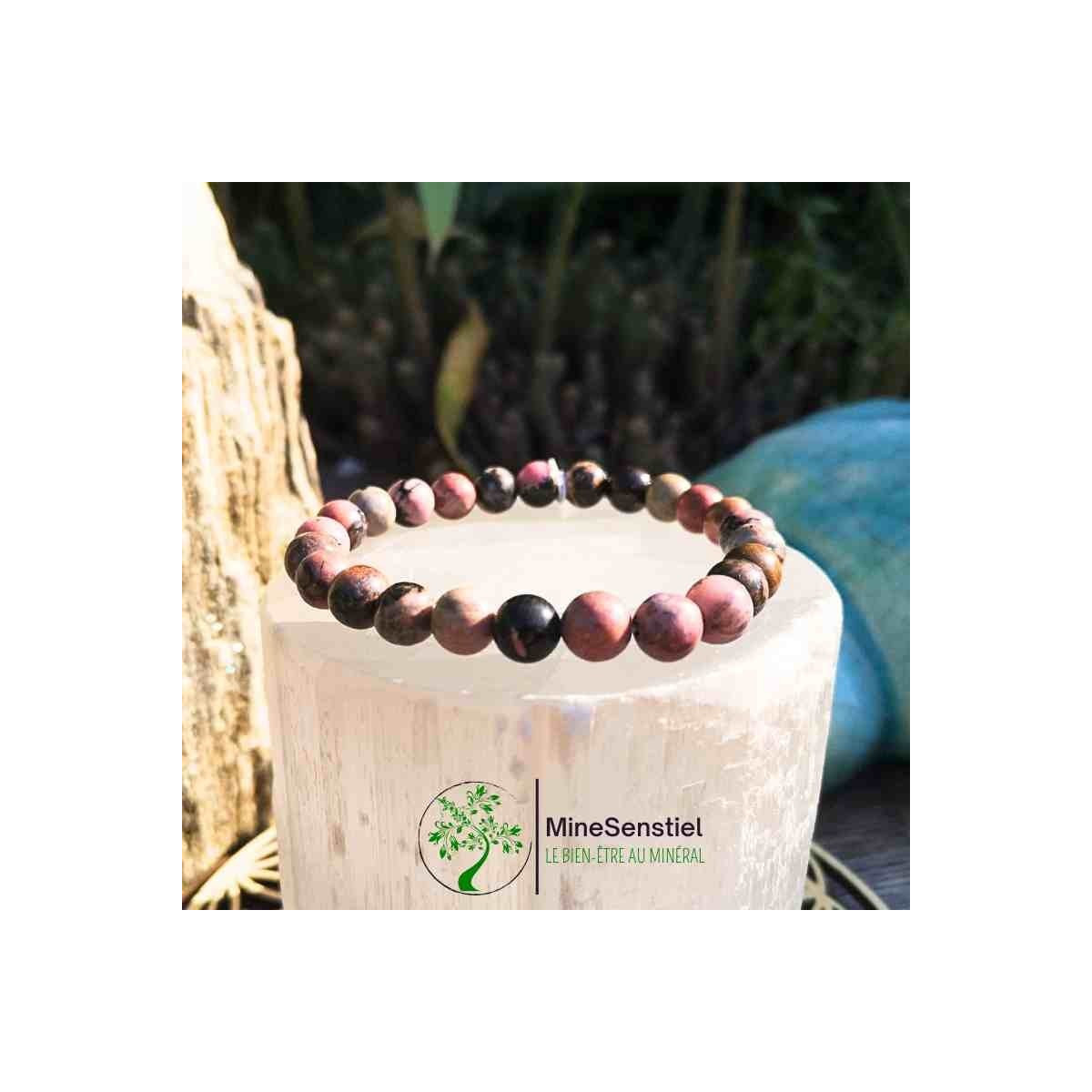 Bracelet rhodonite homme