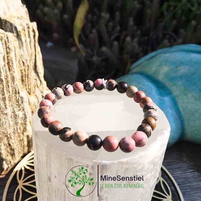 Bracelet homme rhodonite