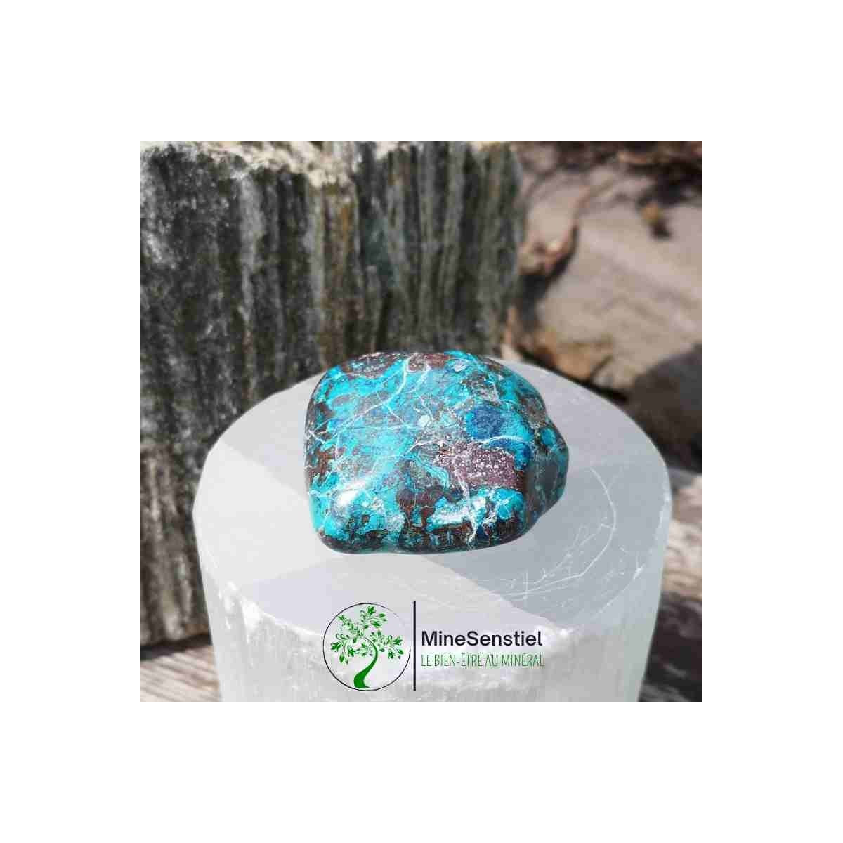 Galet chrysocolle shattuckite