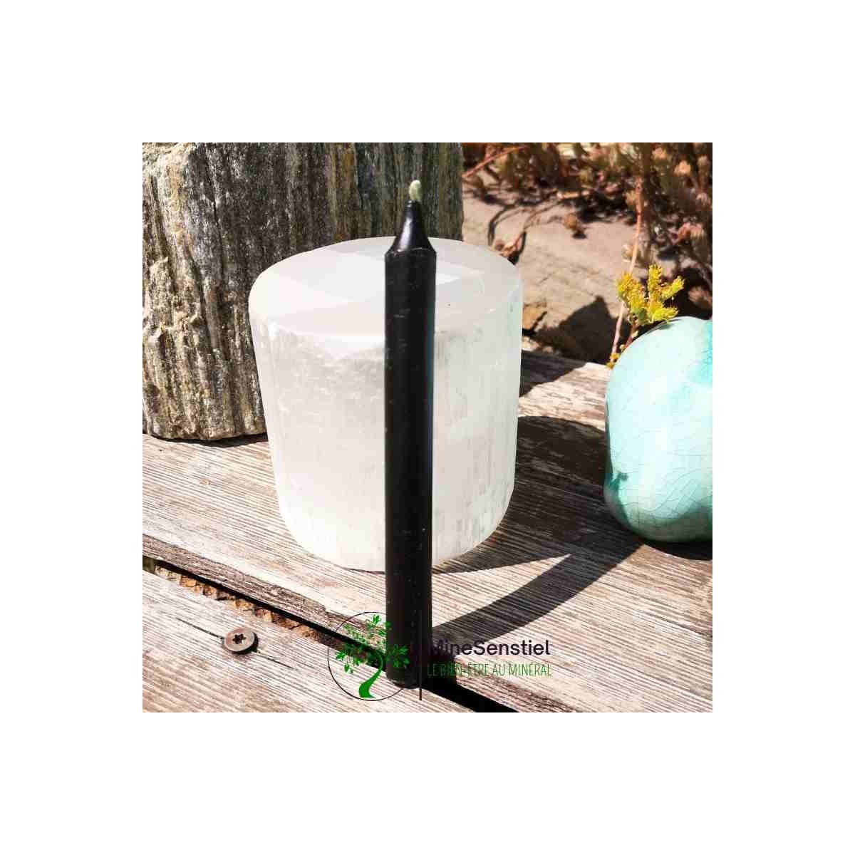 Bougie noire chandelle 13 cm rituel