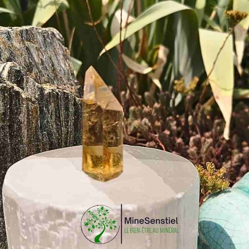 Pointe citrine naturelle