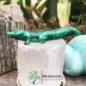 Crocodile en pierre malachite
