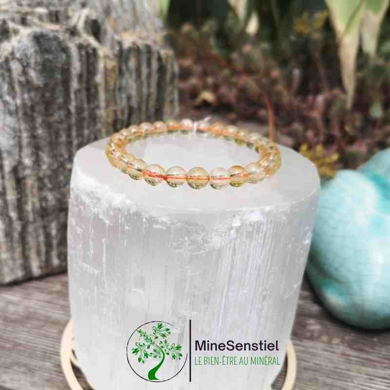 Bracelet citrine naturelle 6mm