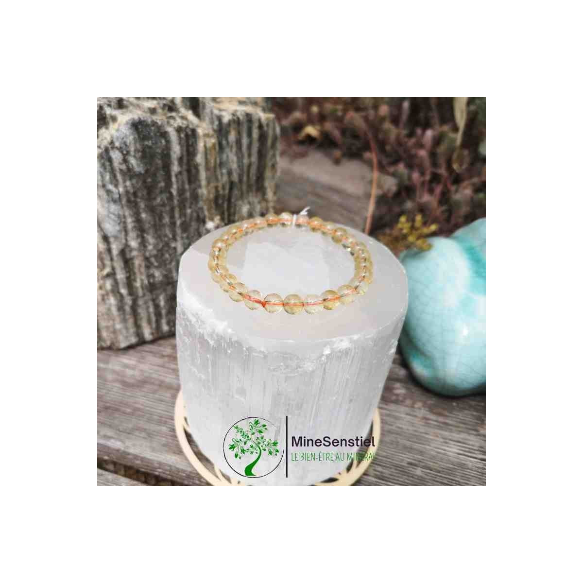 Bracelet citrine naturelle 6mm