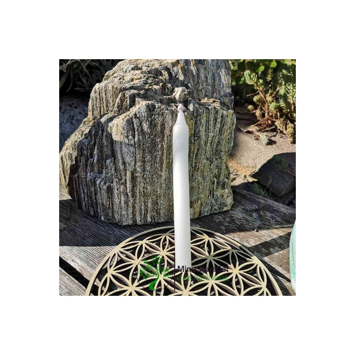 Bougie blanche chandelle 13cm rituel