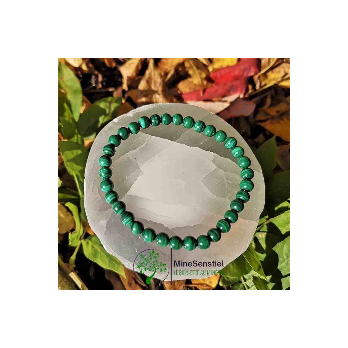 bracelet malachite véritable