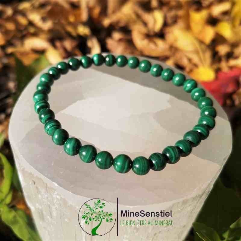 bracelet malachite 6mm