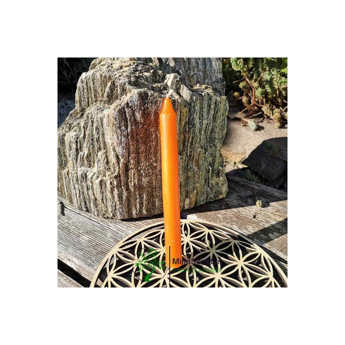 bougie orange chandelle 13 cm rituel