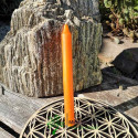 bougie orange chandelle 13 cm rituel