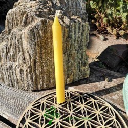 Bougie jaune chandelle 13cm rituel