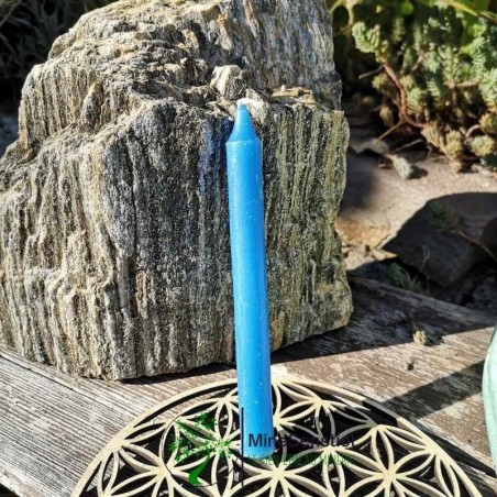 Bougie bleu ciel chandelle 13cm | Minesenstiel