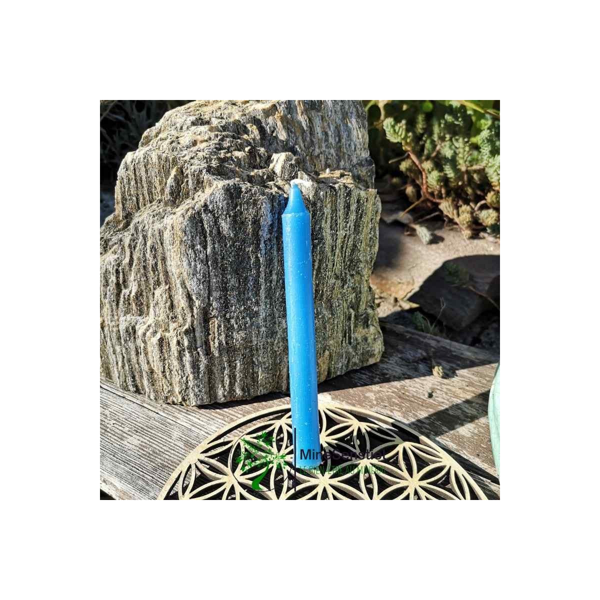 Bougie bleu ciel chandelle 13cm | Minesenstiel