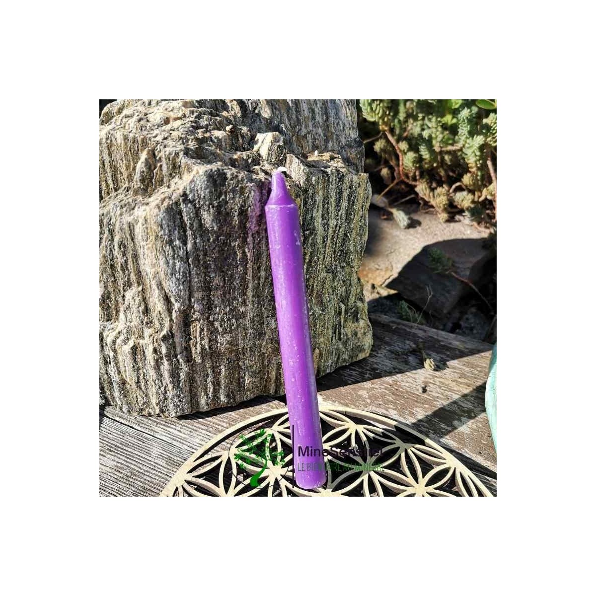 Bougie violet chandelle 13cm rituel