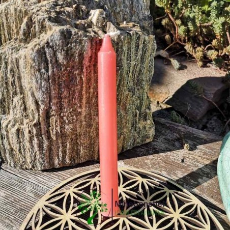 Bougie rose chandelle 13cm rituel