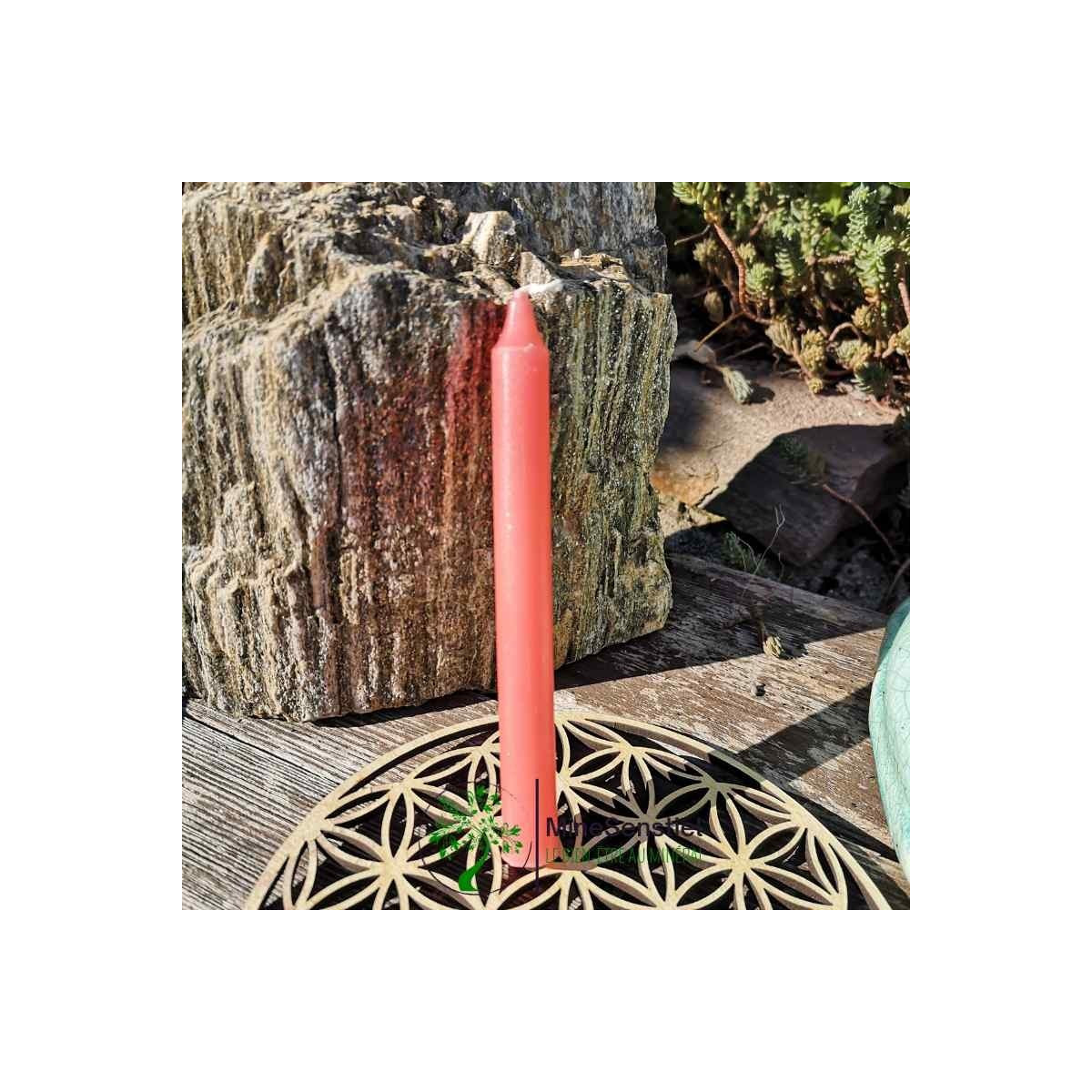 Bougie rose chandelle 13cm rituel