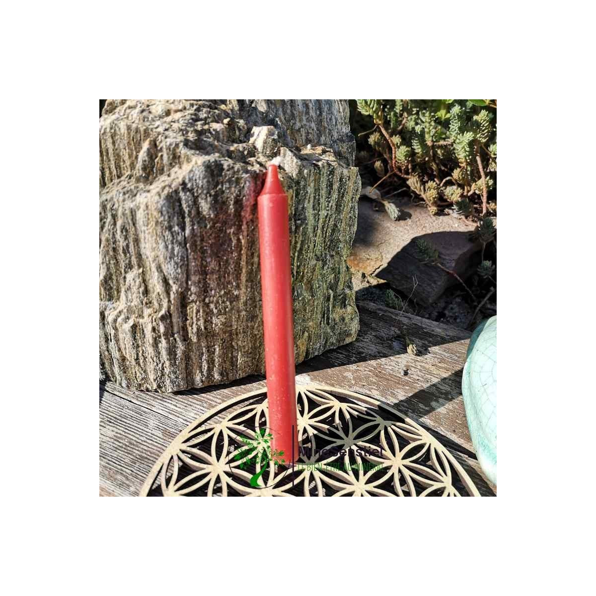 Bougie rouge chandelle 13cm rituel